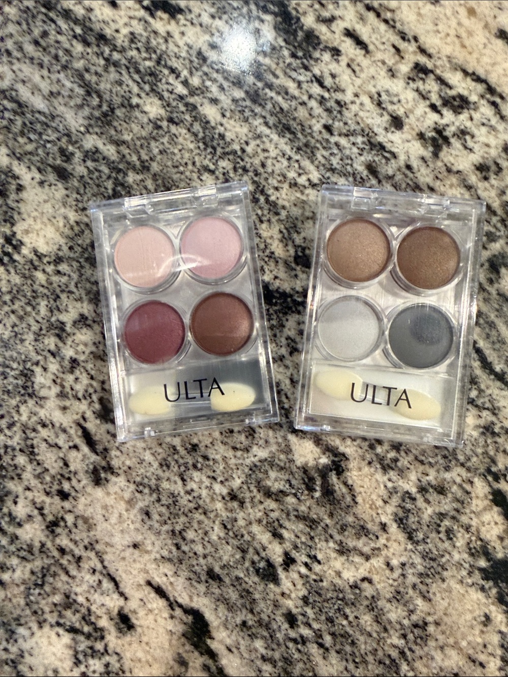 Ulta Beauty Eyeshadow Quads — Pink, Mauve, Brown & Bronze, Silver, Gray Set